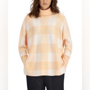 NWT ALFANI PRINTED DROP SHOULDER SWEATER BEIGE - M